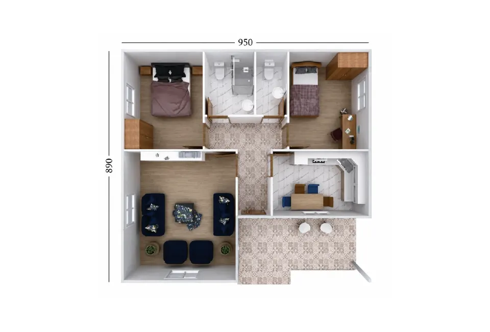 PE015 - 2+1 84 m² Prefabrik Ev