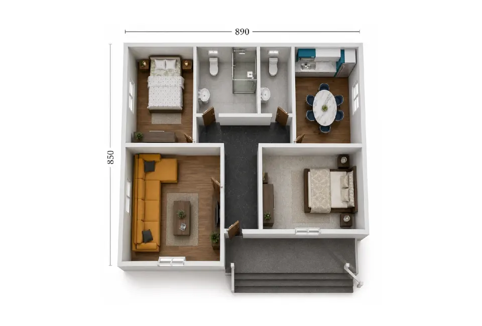 PE011 - 2+1 75 m² Prefabrik Ev